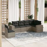 vidaXL 6-dijelni set vrtnih sofa od poliratana s jastucima sivi | shoptok.hr