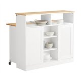 SoBuy kuhinjski otok z zložljivo mizno ploščo v beli barvi v skandinavskem slogu, (20814636) | Shoptok.si