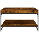  Stolić za kavu boja hrasta 80 x 80 x 45 cm od drva i željeza | shoptok.hr