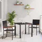 vidaXL 3-dijelni vrtni set za obedovanje crni poli ratan | shoptok.hr