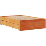 vidaXL Posteljni okvir brez vzmetnice s predali 120x200 cm borovina | Shoptok.si