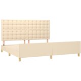  Okvir za krevet bez madraca krem 200x200 cm od tkanine | Eponuda.ba