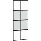  Klizna vrata s priborom crna 90 x 205 cm kaljeno staklo | shoptok.hr