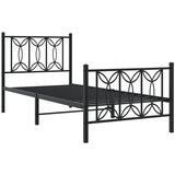  Metalni okvir kreveta uzglavlje i podnožje crni 90 x 200 cm | shoptok.hr
