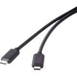Renkforce USB 3.1 priključni kabel [1x USB-C™ utikač - 1x USB-C™ utikač] 1.50 m crne boje, pozlaćeni utični kontakti