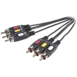 SpeaKa Professional Composite Cinch AV Priključni kabel [3x Mo&scaron;ki cinch konektor - 3x Mo&scaron;ki cinch konektor] 2 m Črna (20431900) cene