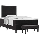 vidaXL Postelja z vzmetnico z vzmetnico Črna 120 x 190 cm Žamet, (5000127627) | Shoptok.si