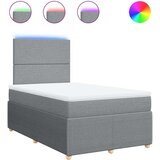 vidaXL Boxspring postelja z vzmetnico svetlo siva 120x190 cm blago | Shoptok.si