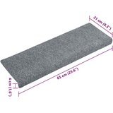 Prostirke za stepenice samoljepljive 15 kom 65x21x4 cm svijetlo sive pravokutne rubove | shoptok.hr