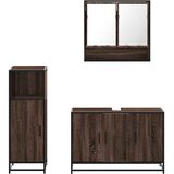  3-dijelni set kupaonskog namještaja boja smeđeg hrasta drveni | shoptok.hr