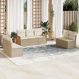 Maison Chic Seti vrtnega pohištva - Vrtna garnitura - Vrtni pohištvo set 7-delna z blazinami bež poli ratan, (21803836) | Shoptok.si