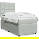vidaXL Box spring postelja z vzmetnico svetlo siv 90x190 cm žamet | Shoptok.si