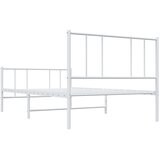  Metalni okvir kreveta uzglavlje i podnožje bijeli 100x200 cm | shoptok.hr