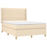  Krevet s oprugama i madracem krem 140x200 cm od tkanine | shoptok.hr