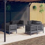 vidaXL 8-dijelna vrtna garnitura od borovine s antracit jastucima | shoptok.hr