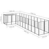 vidaXL kavez za pse crni 7,26 m² čelični | shoptok.hr