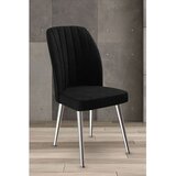 Hanah home set trpezarijskih stolica Platinum 2 kom, crna tkanina Jerry, hromirane metalne noge | Eponuda.com