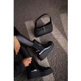 Boto Black Wloedia women's patent leather ankle boots with platform and wedge heel | Shoptok.si