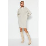 Trendyol Stone Mini Knitwear Turtleneck Dress Cene