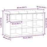  Klupa za cipele obrtnički hrast 82x32x50 cm izrađeno drvo | Eponuda.com