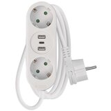  Podaljšek 1,4 m / 2 vtičnic+2×USB-A+1×USB-C / s stikalom / beli / PVC / 1,5 mm2 u