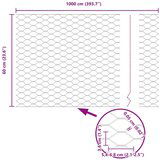  Ograjni stebri 5 kosov U-kanal 60 cm pozlačeno jeklo, Šesterokotna ograja 0.6x10 m pozlačeno jeklo | Shoptok.si