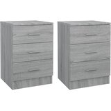 Maison Chic Dvo delni komplet Nočne omarice - Nočne mize siva sonoma 38x35x56 cm konstruiran les, (21686872) Cene