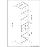 Hom`in regal 47/198/38 cm barve grafita, barve hrasta | Shoptok.si
