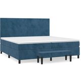  Box spring postelja z vzmetnico temno modra 200x200 cm žamet, (20999224) | Shoptok.si