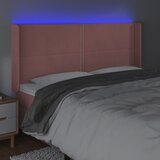  LED uzglavlje ružičasto 203x16x118/128 cm baršunasto | shoptok.hr