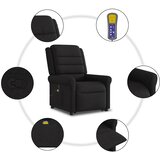  Masažni naslonjač na podizanje od tkanine crni | shoptok.hr