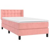 Box spring krevet s madracem ružičasti 90x200 cm baršunasti | shoptok.hr
