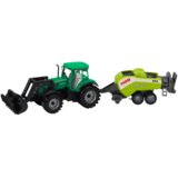 Traktor za igru sa utovarivačem i poljoprivrednom balirkom - zeleni | Shoptok.si