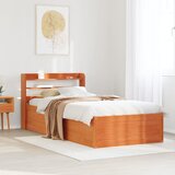  Okvir kreveta s uzglavljem voštano smeđi 100x200 cm od borovine | shoptok.hr