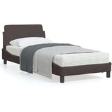  Okvir za krevet s uzglavljem tamnosmeđi 90x190 cm od tkanine | shoptok.hr