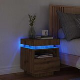  Noćni ormarić s LED svjetlima Artisan hrast 40x39x48,5 cm | shoptok.hr