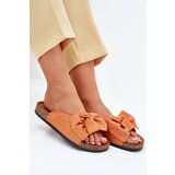 Boto Women's Cork Sole Slippers With Bow Orange Seressa | shoptok.hr