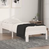 Maison Chic Posteljni okvir - Enojna postelja - Postelja za odrasle bel iz trdnega lesa 75x190 cm-J10197, (21775754) | Shoptok.si