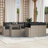 Maison Chic Seti vrtnega pohištva - Vrtna garnitura - Vrtni pohištvo set 9-delna z blazinami sv. siv poli ratan, (21805233) | Shoptok.si