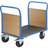 eurokraft pro ploski voziček, 2 čelni steni, kolesa iz polne gume, dxš 1050 x 700 mm, svetlo modra | Shoptok.si
