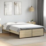 Maison Chic Posteljni okvir - Dvoposteljna postelja - Zakonska postelja sonoma hrast 140x190 cm inž. les in kovina-J15356, (21762730) | Shoptok.si