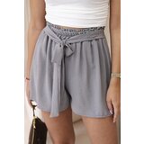 Kesi Viscose shorts with a tie at the waist in gray Cijene