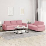 2-dijelni set sofa s jastucima ružičasti baršunasti | shoptok.hr