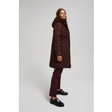 Marisse Long Quilted Jacket With Hood, Brown | ePonuda.com