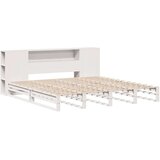 Knjižna postelja brez vzmetnice bela 200x200 cm trden les | Shoptok.si
