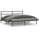  Metalni okvir za krevet s uzglavljem crni 180x200 cm | shoptok.hr