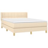  Krevet s oprugama i madracem krem 140x200 cm od tkanine | shoptok.hr