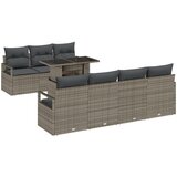 vidaXL 8-dijelni set vrtne sofe s jastučićima siva poli ratan, 2-sjedalna vrtna sofa s jastučićima siva poli ratan Cijene
