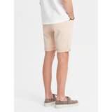 Ombre Men's denim classic shorts with rolled up leg - cream | shoptok.hr