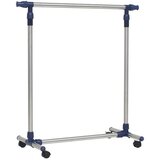 vidaXL Nastavljivo stojalo za oblačila jeklo 165x44x150 cm srebrno | Shoptok.si
